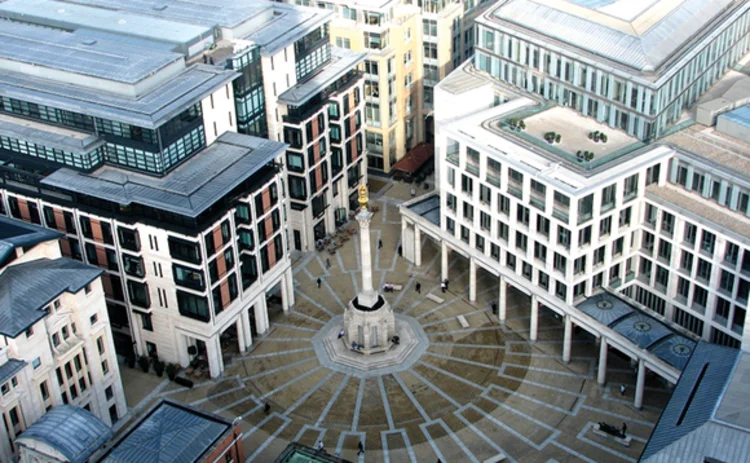 View of the London Stock Exchange from above