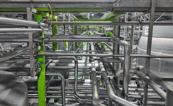 A network of steel pipes