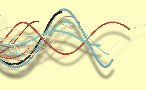 abstract image of curved coloured lines
