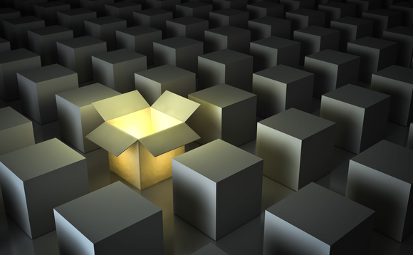 black boxes, but one is open and light is coming out