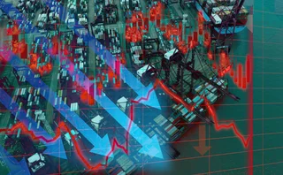 Arrows and stock chart and trade abstract image