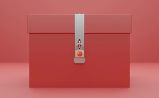 China document box, locked