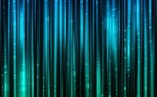 Vertical blue and green digital data streaming lines resembling a curtain