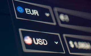 euro and dollar exchange rate display