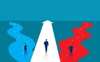 People setting off on different roads