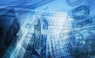 US dollars abstract image in blue