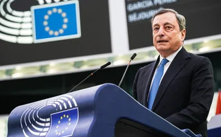 Mario Draghi addressing the European Parliament in May 2022