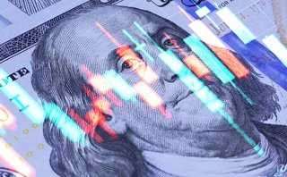 US dollar with chart imposed