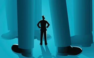 Small figure among giants