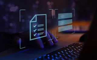 a digital checklist and document verification interface on a laptop, representing online workflows, productivity tools and data management technology.