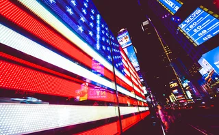 Neon stars and stripes in Times Square
