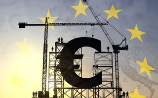 Euro-symbol craned into place
