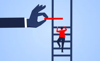 man on ladder is offered an extra rung above