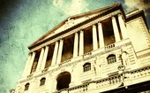 Bank of England building with a retro-style filter applied