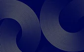 Smooth, wave-like pattern of thin gold concentric lines forming circular curves across a deep blue background, creating a sense of motion and symmetry