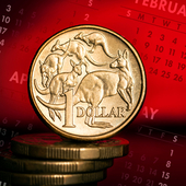 Australian dollar on monthly calendar