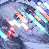 US dollar with chart imposed