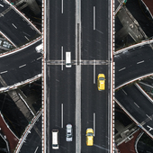 China roads aerial view