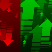 Some up arrows in green, and down arrows in red