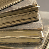 Picture of old-fashioned books or ledgers