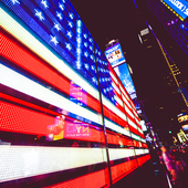 Neon stars and stripes in Times Square