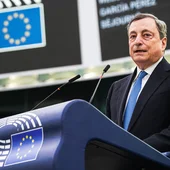 Mario Draghi addressing the European Parliament in May 2022