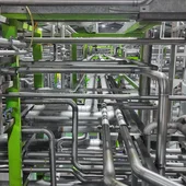 A network of steel pipes