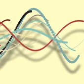 abstract image of curved coloured lines