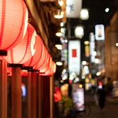 Tokyo restaurants area at night