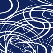 Swirling white lines on a blue background