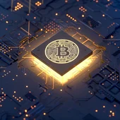 Bitcoin on a circuit board