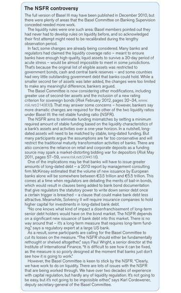 The NSFR controversy